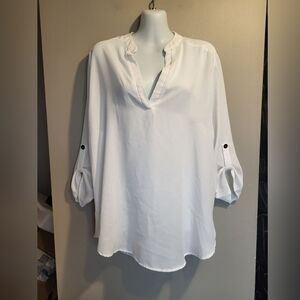Eclipse White Women's Blouse, Size XXL